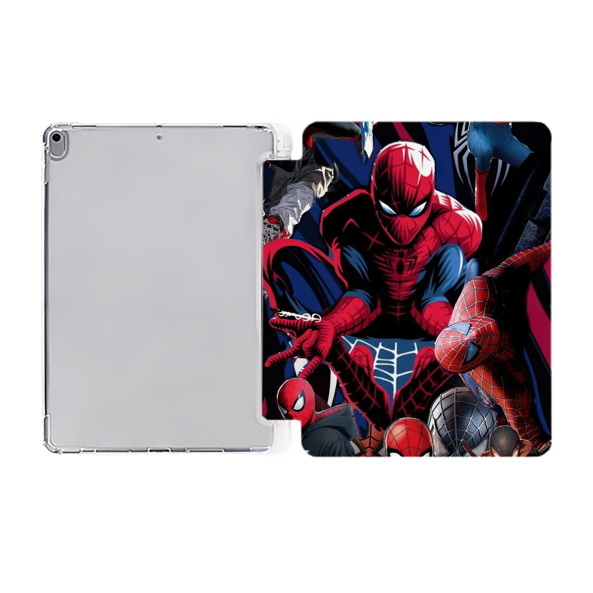 （画像用） Spider Man スパイダーマン IPad ケース ペン収納付き 三つ折りスタンド PUレザー×シリコン 対応機種9.5/10.5/10.9インチ